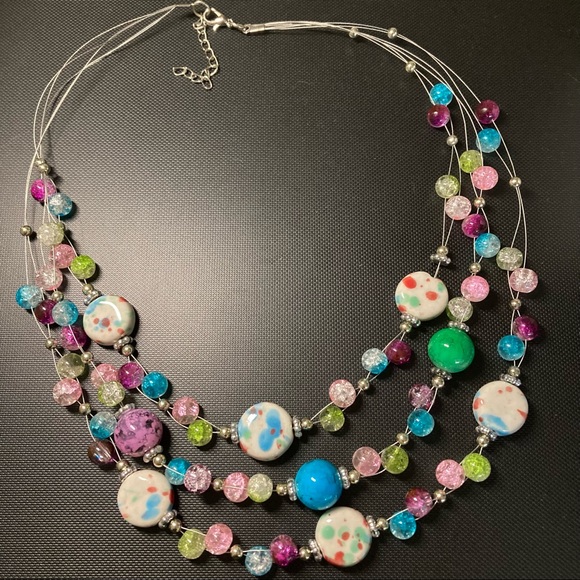 Multi strand glass beads Necklace - Picture 1 of 4